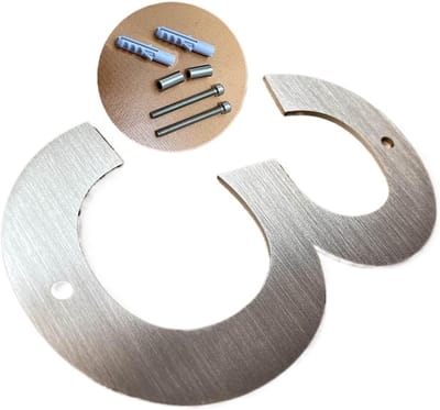 Huisnummer 3 - Adresbord Deur - Huis Herkenning - Drijvend Metaal - 127 mm Hoog - Zilverkleurig