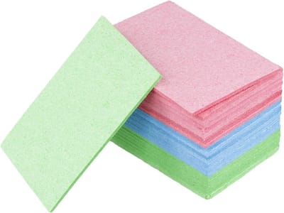 Natuurlijke cellulose-reinigingssponzen - 24 gecomprimeerde afwassponzen voor effectief schoonmaken van servies en kookgerei in 3 kleuren