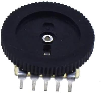Dubbele Tandwiel Potentiometer - Afstelweerstand Variabel - Elektronica Reparatie - Met Wijzerplaat - 16*2mm 5Pin - Zilverkleurig