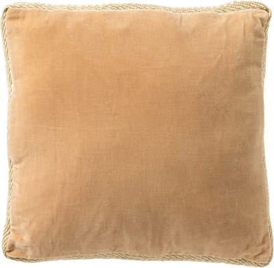 Dutch Decor MANOE - kussenhoes 45x45 cm - effen kleur - jute rand - Semolina - beige - met rits - zonder binnenkussen