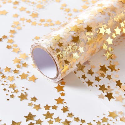 Tafelloper Goud, Ster Pailletten Chiffon Tüll Tafelloper, Folie Goud Tafeldecoratie, Geschikt Voor Bruiloften, Verjaardagen, Kerst, 500cm*28cm