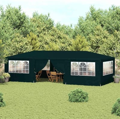 Partytent met zijwanden - Tuinpaviljoen - Feestelijke bijeenkomsten - UV- en waterbestendig - 4x9 meter - Groen