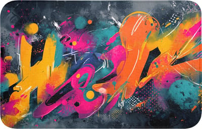 Badmat 80x50 cm - Antislip - Abstract - Graffiti - Kleurrijk - Verfspatten - Badmatten voor badkamer - Badkamermat - Douchemat - Badkamer mat