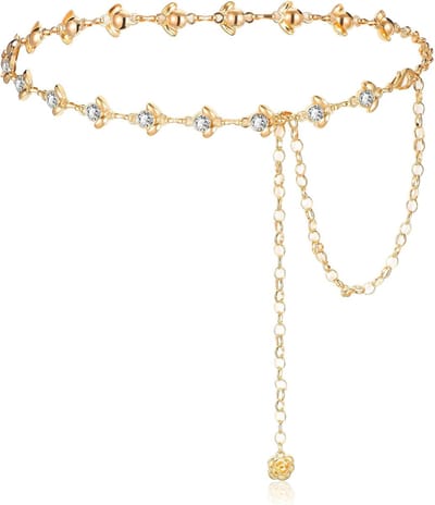 Elegante Lange Tailleband voor Dames met Kristallen en Strass - Brede Body Sieraad voor Jurken en Kostuums