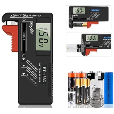 Testeur de Piles numérique,Testeur de Piles Universel,Batterie Testeur,pour AA, AAA, C, D, PP3, 9V, 1.5V, Piles Bouton - Fonctio