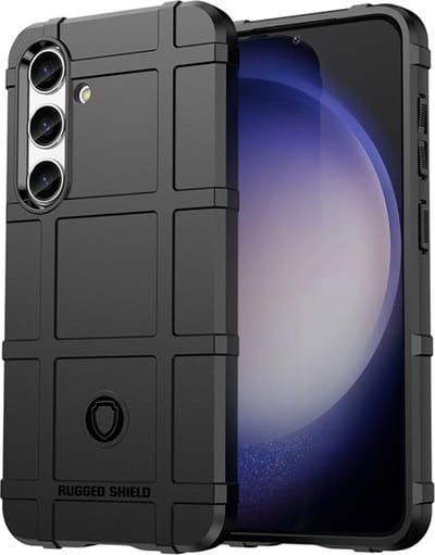 MobyDefend Hoesje - Geschikt voor Samsung Galaxy S24 - Rugged Shield TPU Backcover - Zwart