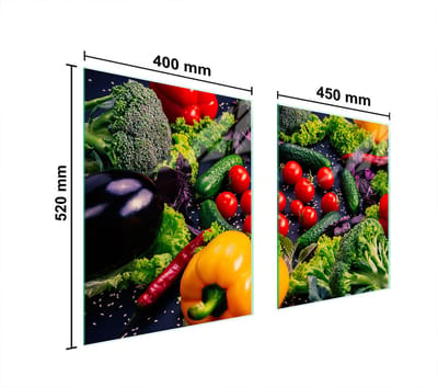 TMK ArtDeko Serie - Glazen Beschermplaat - 85x52cm - Veelkleurig - Gehard Glas - Multifunctioneel