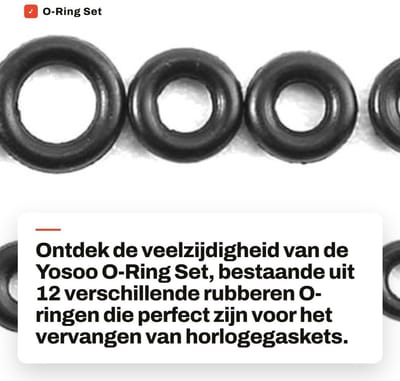 Dailygoods- O-ring Rubber Set 12 Sizes - O-ringen Assortiment - Waterdichte Seal - Gasket voor Horloges - Lange Levensduur - Inclusief Opbergdoos - Rubberen Ring