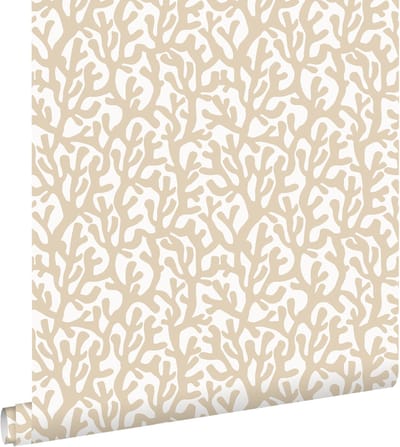 ESTAhome behang koraal beige en wit - 50 x 900 cm - 131009