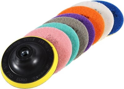 Polijstpads Set - Schuurschijven Diamant - Beton Steen Polijsten - Meerdere Korrels Inclusief - 10 cm Diameter