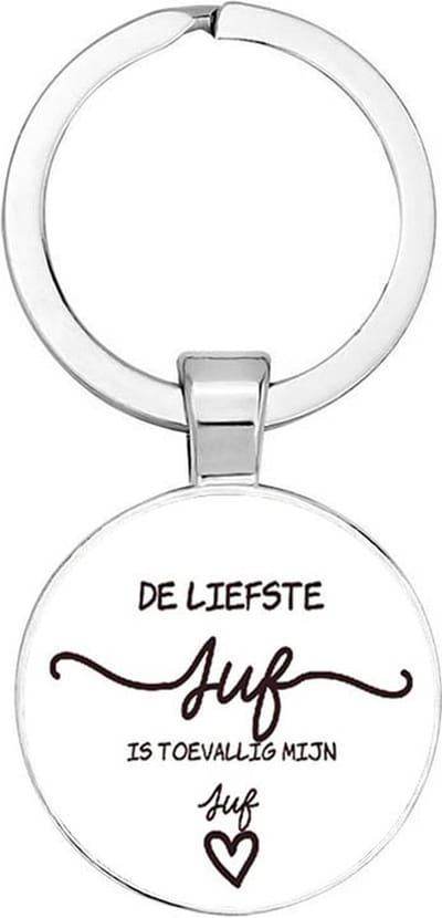 Akyol - De liefste juf Sleutelhanger - liefde - iemand die liefde wilt geven aan een ander - werk - collega - beste ooit - cadeau - verjaardag - kado - geschenk - gift - verrassing - welkomst cadeau - afscheidscadeau - liefde - 2,5 x 2,5 CM