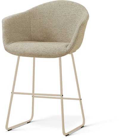 Nolon Nino-Otis Barkruk Taupe Melange - Beige Onderstel - 65 Cm - Modern - Armleuning - Barstoel - Stoffen