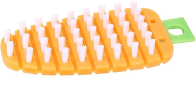 Dailygoody - Opknoping Plantaardige Borstel - Wortel Vorm Aardappel Schrobben Borstel - Oranje - Fruit Cleaner - Keuken Scrubber - Geschikt voor Metaa...