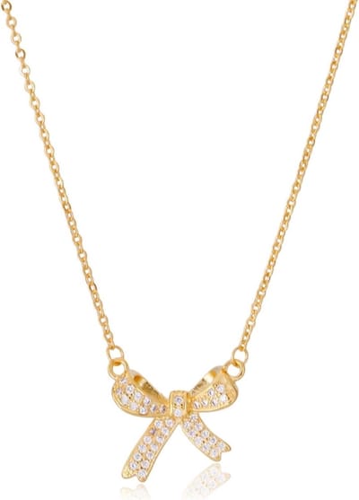 Elegante 18K Gouden Vlinderketting met Strik, Modieuze Damesketting, Perfect Cadeau voor Vrouwen en Meisjes (40+5cm)