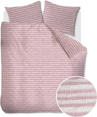 Ariadne at Home Knit Stripes dekbedovertrek - Tweepersoons - 200x200/220 - Lila