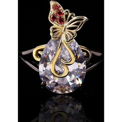 Zircon Bicolore Bague en forme de nœud Bijoux Créativité No. 10 gray