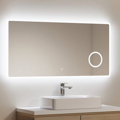 EMKE Badkamerspiegel - 3x Vergroting - 6500K Koud Wit - Touchschakelaar - Spiegel met Verlichting - 120x60cm