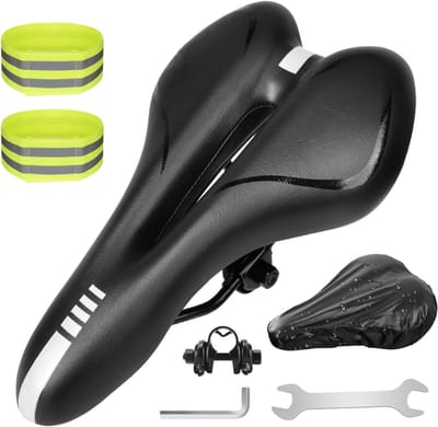 White-Label® Fietszadel Heren en Dames - Comfort Gel - Inclusief Zadelstrop - Zwart