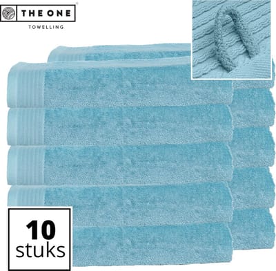 The One Towelling Classic Strandlakens - 100 x 180 cm - 10 Stuks - Voordeelverpakking - Hoge vochtopname - 100% Gekamd katoen - Petrol