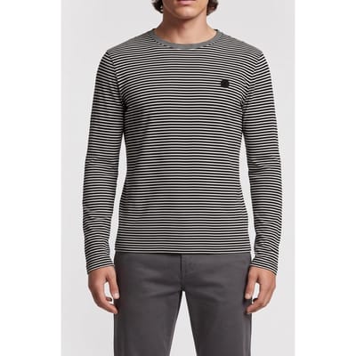 The Kooples Long-sleeved Striped T-shirt Black / White Maat: S | Longsleeves Outlet | Heren | Zwart