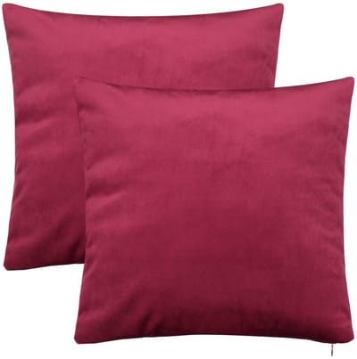 Barbons kussenhoes 40x40 - set van 2 kussenhoesjes - kussensloop - wijnrood