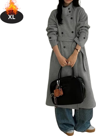 Livano Mantel Dames - Tussenmantel - Jas - Mantelpakje - Trenchcoat - Overjas - Overcoat - Winter - Grijs - XL