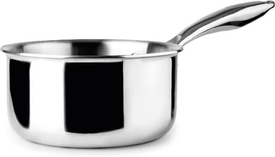 Drielaagse steelpan 16 cm - 1,5 l, roestvrij staal, inductie geschikt, milieuvriendelijk alternatief