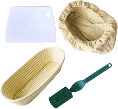 Ovaal rijsmandje - Broodmand rotan - Brood bakken - Met toebehoren - Groot formaat - Natuurlijk