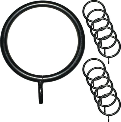 Somstyle 60x Gordijnringen met Ogen - 38 mm Ringen - Gordijnhaken voor Gordijnroede - Zwart