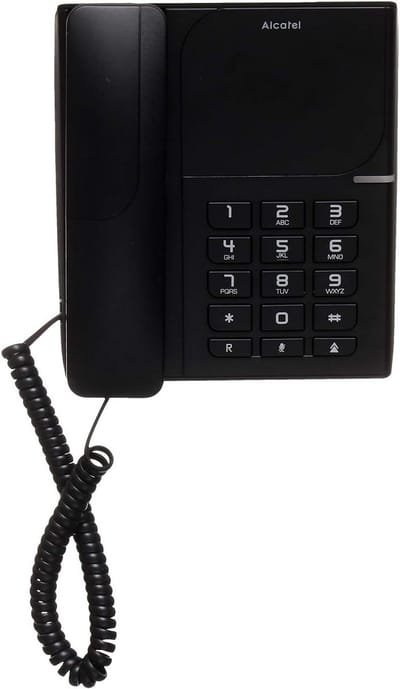 Vaste Telefoon - Huistelefoon Analoog - Thuisgebruik Kantoor - Eenvoudige Installatie - Compact Design - Zwart