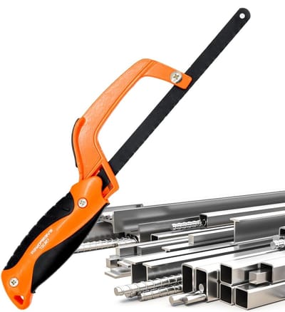 Compacte handzaag - Metaalzaag ijzerzaag - Metaalbewerking hout - Ergonomisch ontwerp - 28 cm - Aluminium