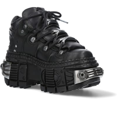 New Rock lederen platform enkellaarzen-WALL106-S10