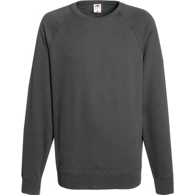 Fruit Of The Loom Heren Lichtgewicht Raglan Sweatshirt (240 GSM) (Licht Graphite)