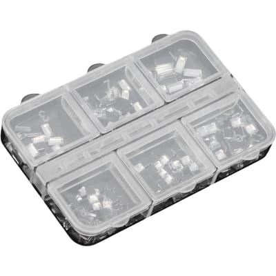 2 Boîtes Strass Dos Plat 6 Grilles DIY Strass Nail Art Carrés Rectangulaires à la Mode white