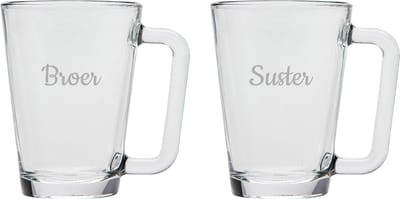 Gegraveerde theeglas 26cl Broer-Suster