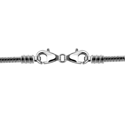 Quiges - 925 Zilveren Slangenarmband 3 mm met 4.2 schroefdraad systeem voor zilveren kralen - 19 cm - AZ001