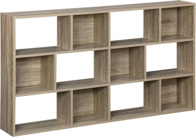 sweeek - Boekenkast met 12 vakken, half open vakkenkast - pieter