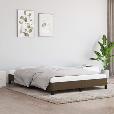vidaXL - Bedframe - zonder - matras - stof - donkerbruin - 140x190 - cm
