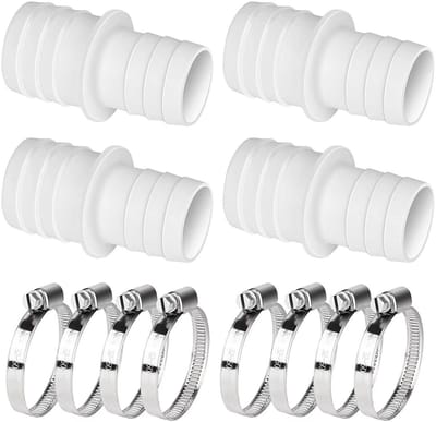 Dailygoods- Slangkoppeling Dubbel - Slangaansluiting - Slangconnectoren - Slangklemmen - Kunststof - 4 Stuks