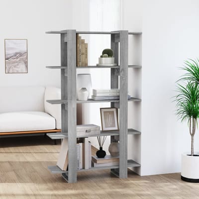 vidaXL - Boekenkast/kamerscherm - 100x30x160 - cm - grijs - sonoma - eikenkleurig