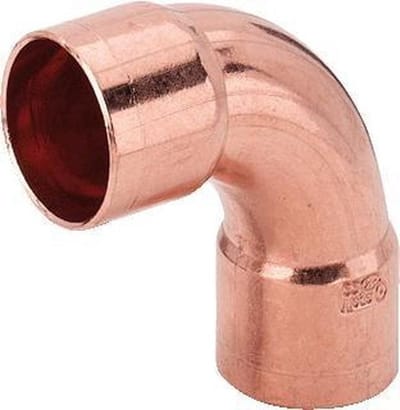 VSH Roodkoperen bocht 90° - 2x inwendig capillair - 22 mm - nr 5090
