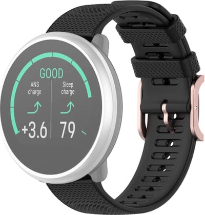 Siliconen bandje - geschikt voor Huawei Watch GT 2 42 mm / GT 3 42 mm Active / Elegant / GT 3 Pro 43 mm en Polar Ignite 2 / 3 / Pacer / Unite - zwart