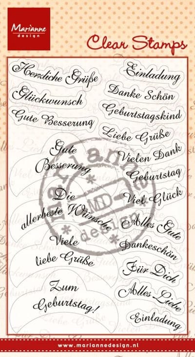 Clear Stamps Anja's labels Wunsche
