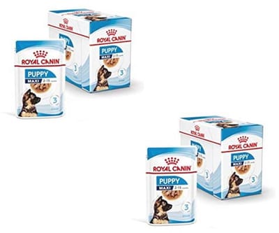 Natvoer voor grote puppy's tot 15 maanden | 2 x 10 x 140 g | Zachte textuur voor melktanden