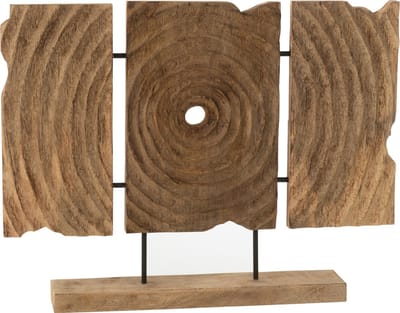 J-Line decoratie Triptiek Gekerfd Op Voet - hout - naturel