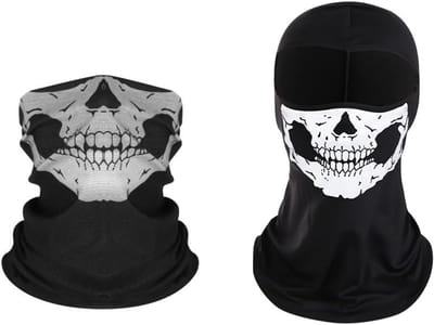 Balaclava voor Mannen, Half Skull Masker voor Motor, Skiën, Wandelen en Fietsen, Ademend en Comfortabel