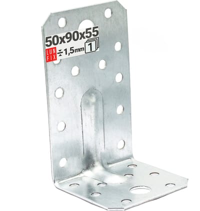 LUN FIX - Hoekverbinder - 90 mm x 50 mm x 55 mm - verzinkt - bouwhoek
