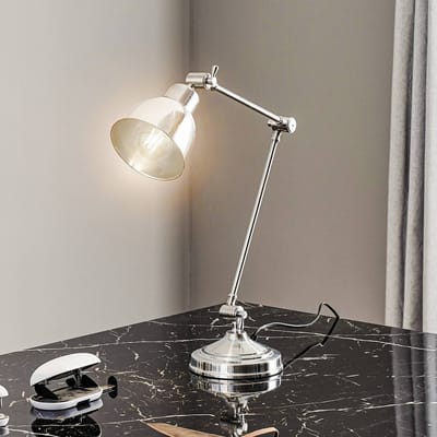 Euluna Tafellamp Emoti, chroomkleurig, 45 cm hoog, verstelbaar