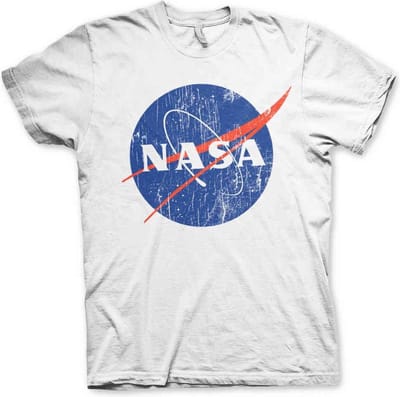 NASA Heren Tshirt -S- Washed Insignia Wit