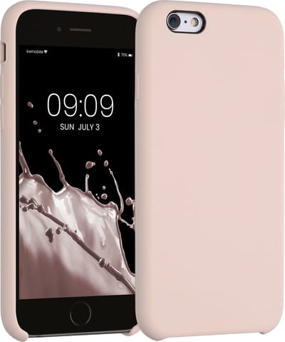 kwmobile telefoonhoesje geschikt voor Apple iPhone 6 / 6S - Hoesje met siliconen coating - Smartphone case in kokosmelk